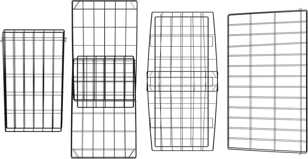 Set of 3 Living Room Tables - Metal Basket Storage with Removable Lids - 2 Small Side and 1 Large Accent Table by Lavish Home (Brown/Black)