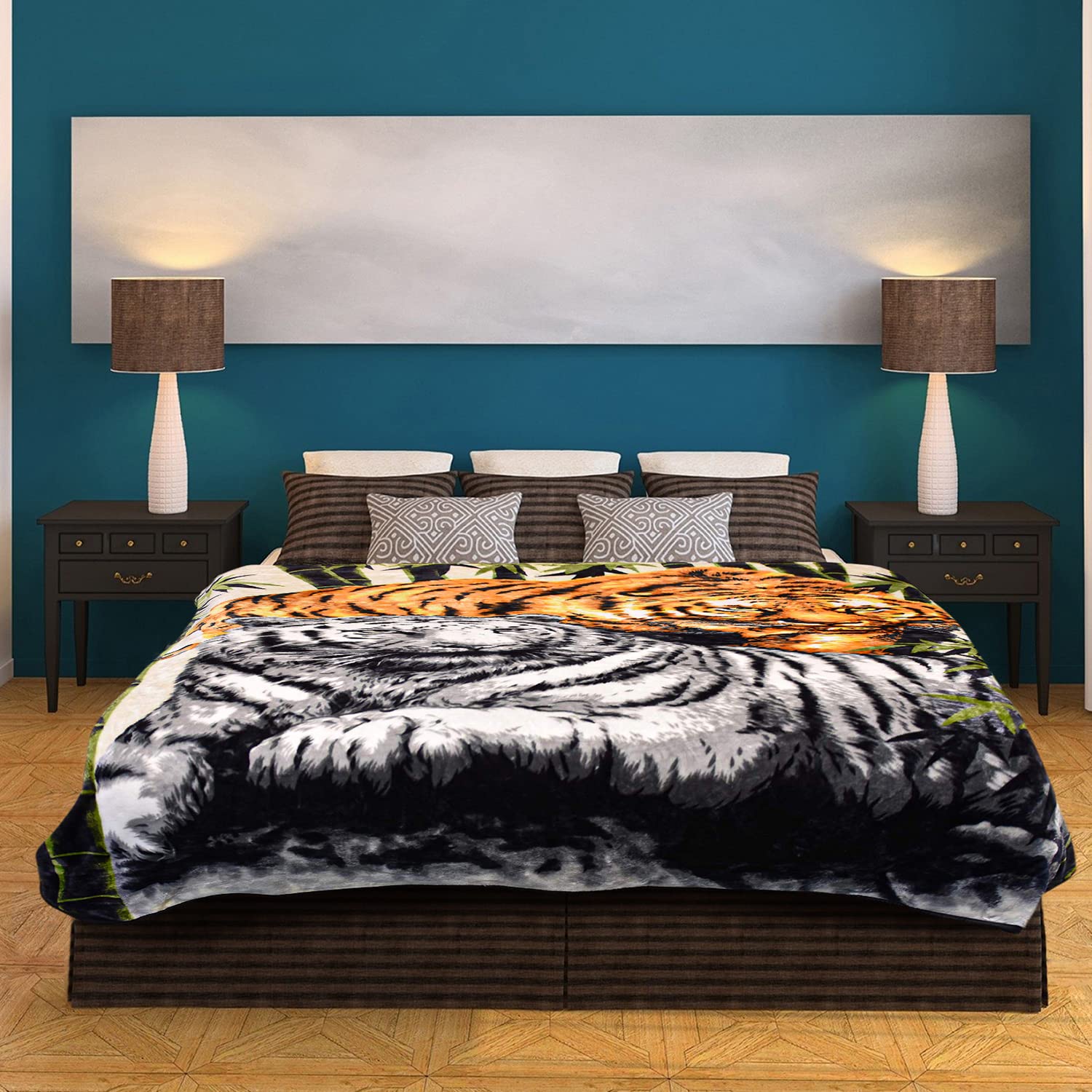 Mexican Blanket Thick Heavy Animal - Mexican Tiger Blanket Heavy Mexican Animal Blanket - Thick Mexican Blanket for Winter, Mink Blanket Mexican Blanket Tiger - Korean Mink Blanket Queen Cobija