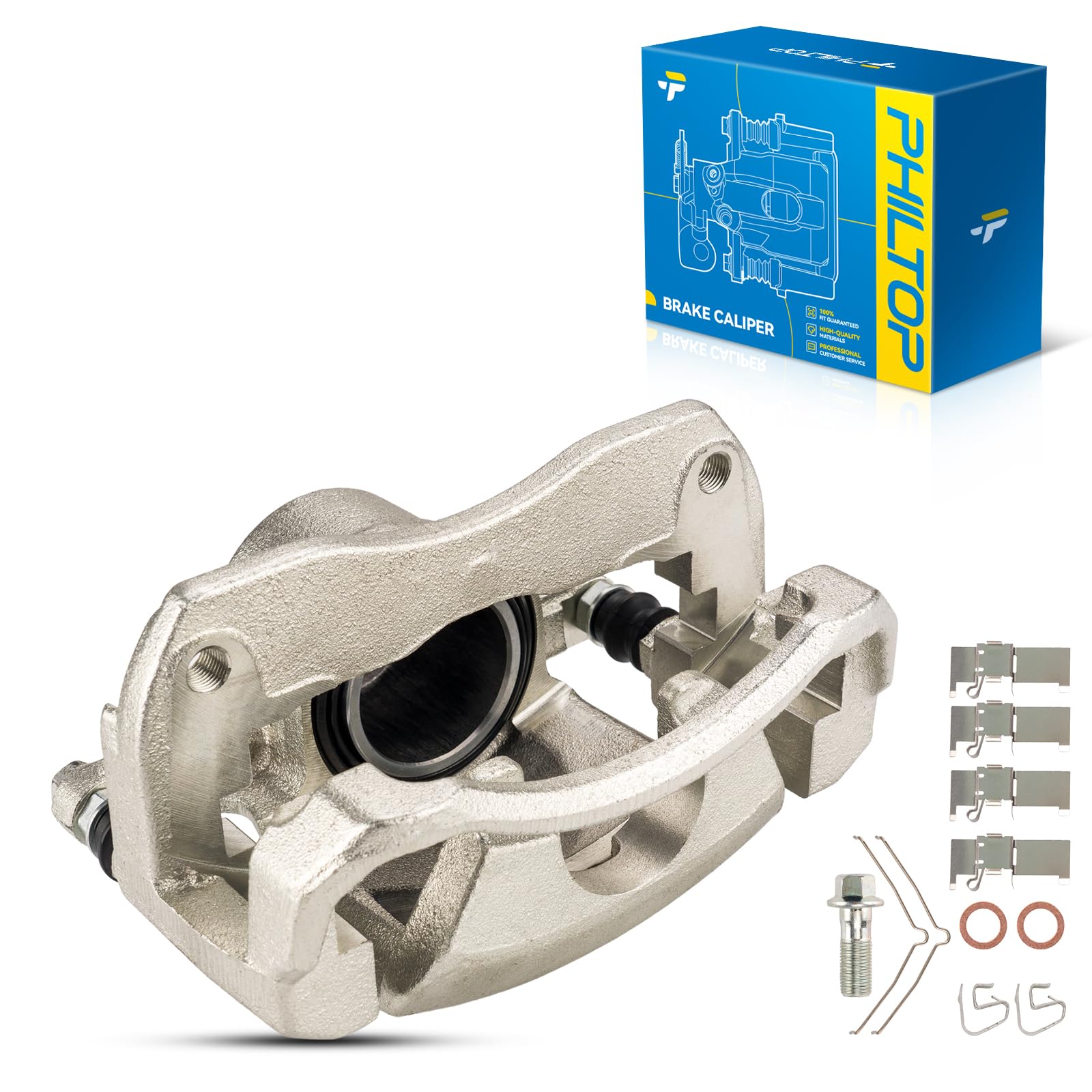 PHILTOP 18B5046 18B5047 Rear Disc Brake Caliper Assembly Fit for 2007-2017 Jeep Wrangler, 2008-2012 Jeep Liberty, 2007-2011 Dodge Nitro, 2018 Jeep Wrangler JK