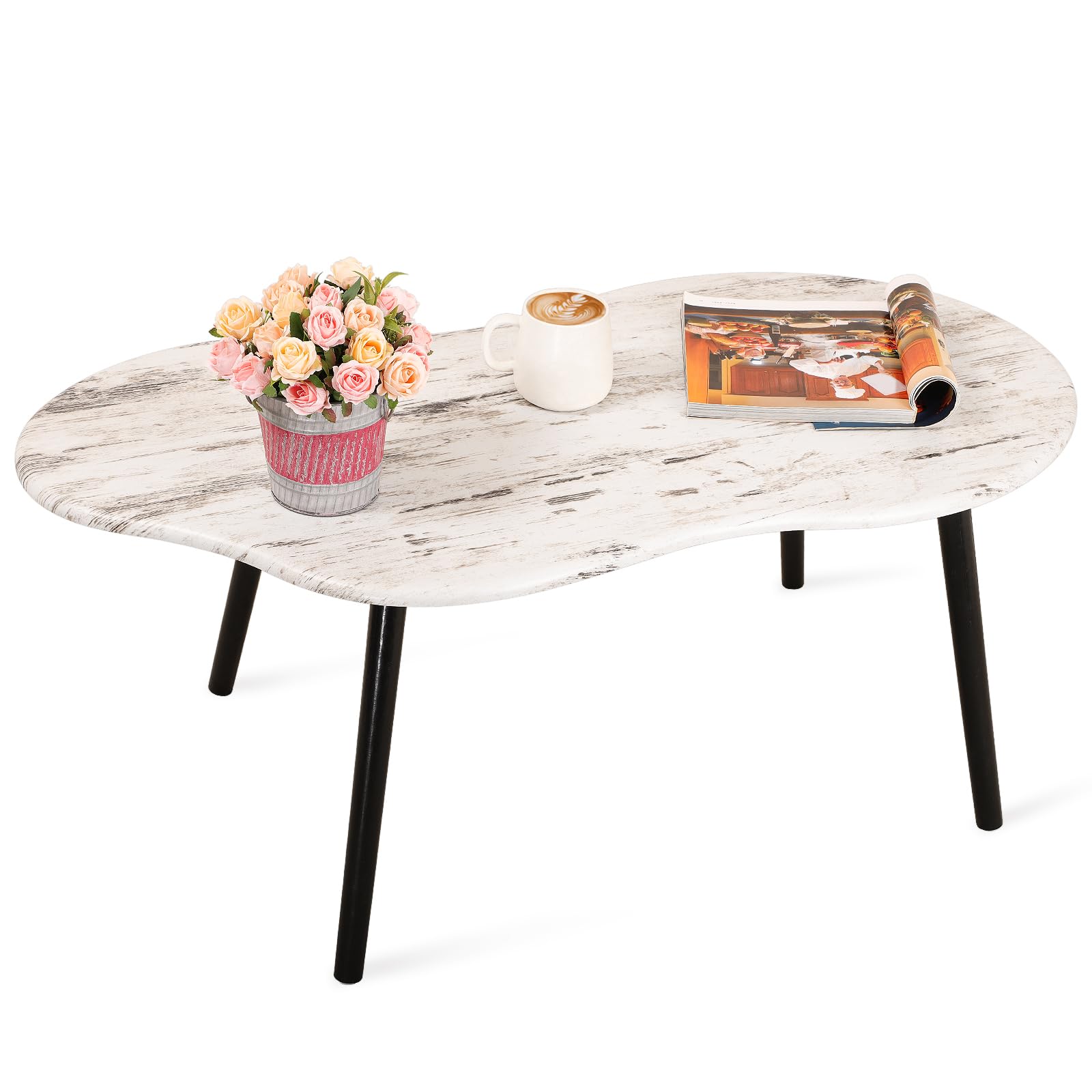 Small Coffee Table Cloud Coffee Table Modern Center Table Floor Table Walnut Irregular Coffee Tables Suitable for Living Room Small Spaces