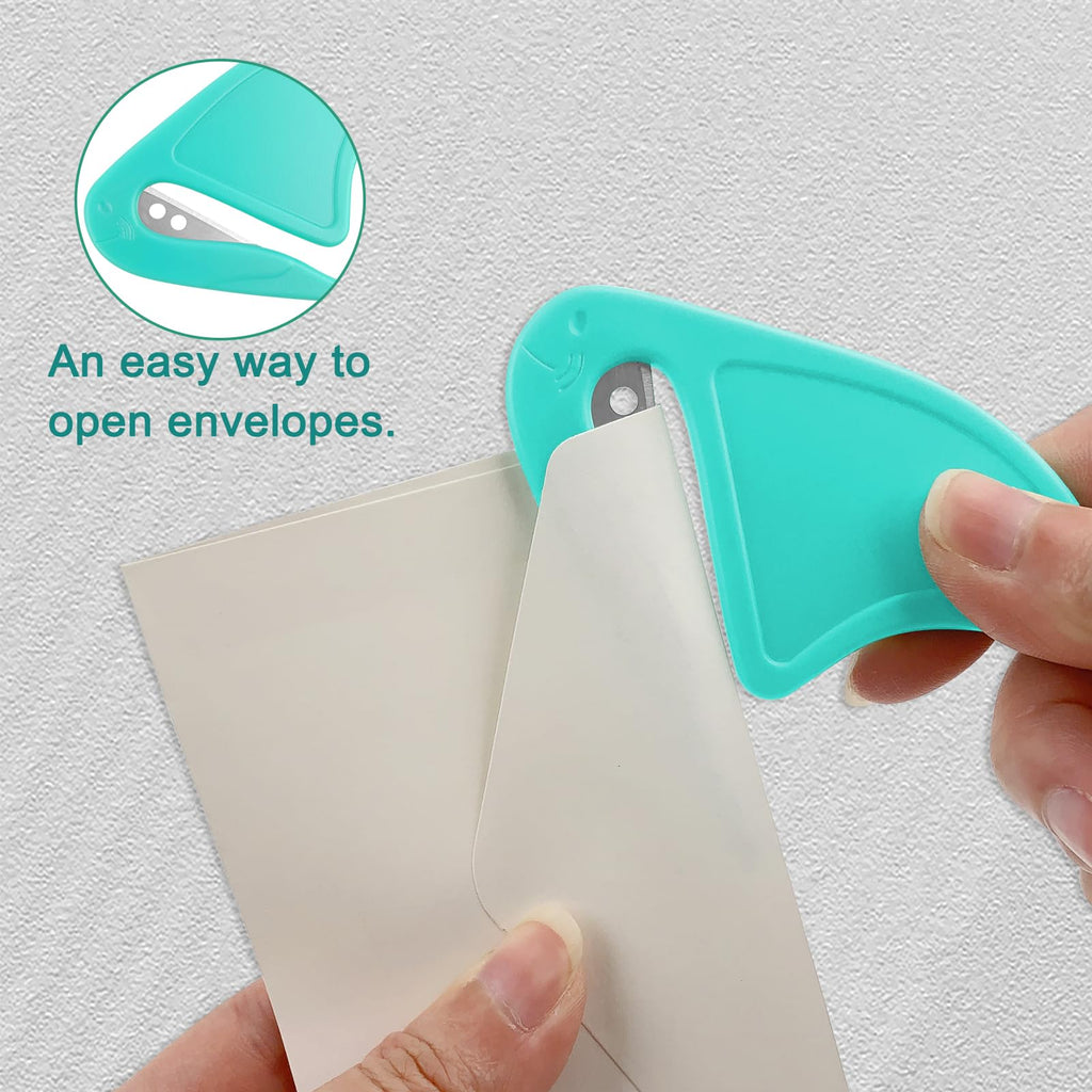 ZUFECY 4 stk kuvertåbner, bærbare brevskærere med skarpe klinger til effektiv postpakke, papirkut, kuvertskærer, sikker poståbner