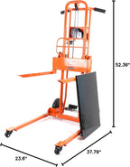 SuperHandy Material Lift Winch Stacker, Pallet Truck Dolly, Lift Table, Fork Lift, 330 Lbs 40" Max Lift w/ 8" Wheels, Swivel Casters [Patent Pending]
