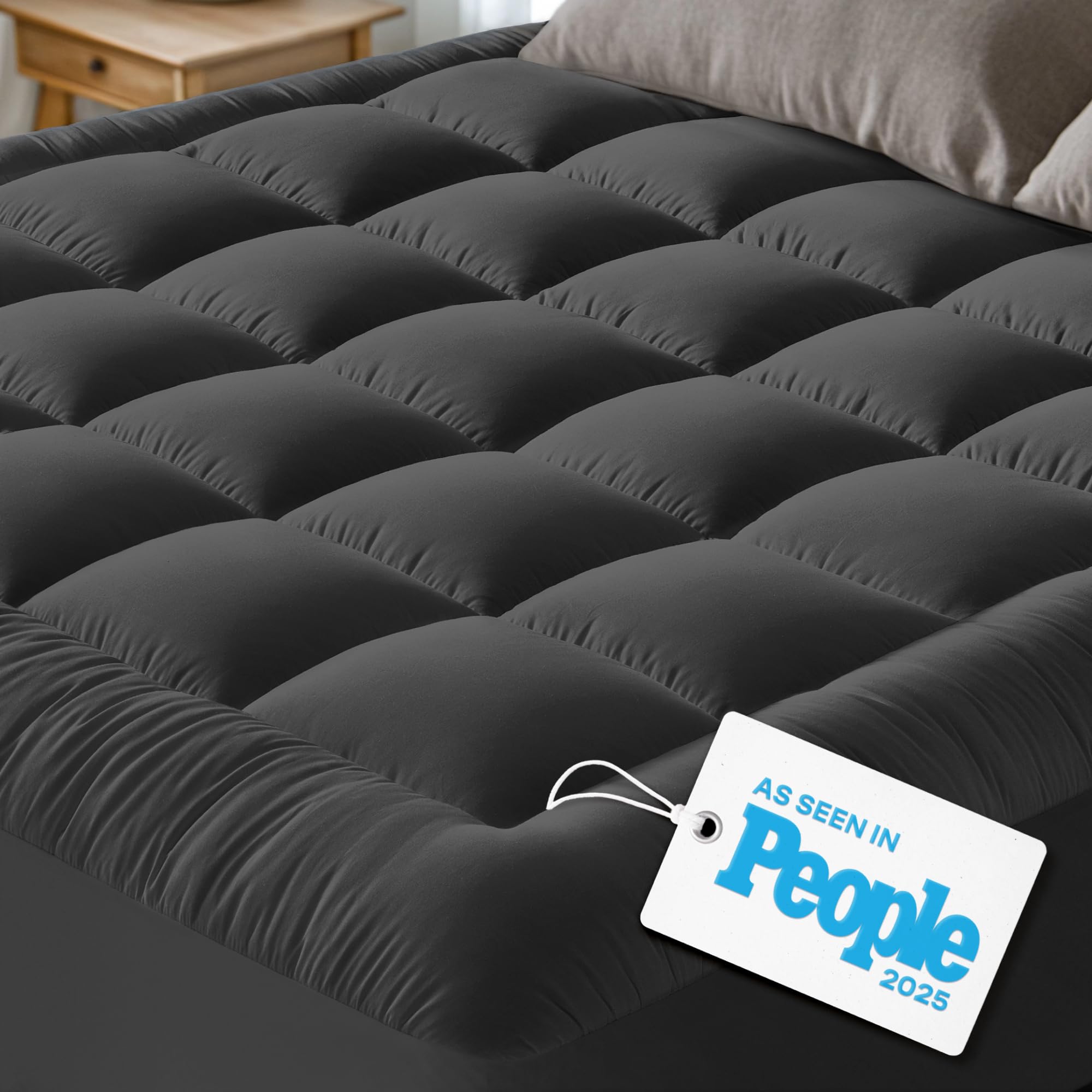 Niagara Sleep Solution Ultra Soft Queen Size Mattress Topper - Viscose Made from Bamboo Pillow Top Mattress Pad for Back Pain Relief - Naturally Cooling for Hot Sleepers, Green