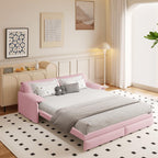 74.8" Queen Pull Out Sofa Bed, Luxury Velvet Convertible Sleeper Couch Futon, Comfy Cloud Pullout Couches,Loveseat Recliner for Living Room Office RV Small Places (Grey, 74.8'')