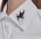 original design Hip Hop Gothic brooch Crow Lady Party gift M3362