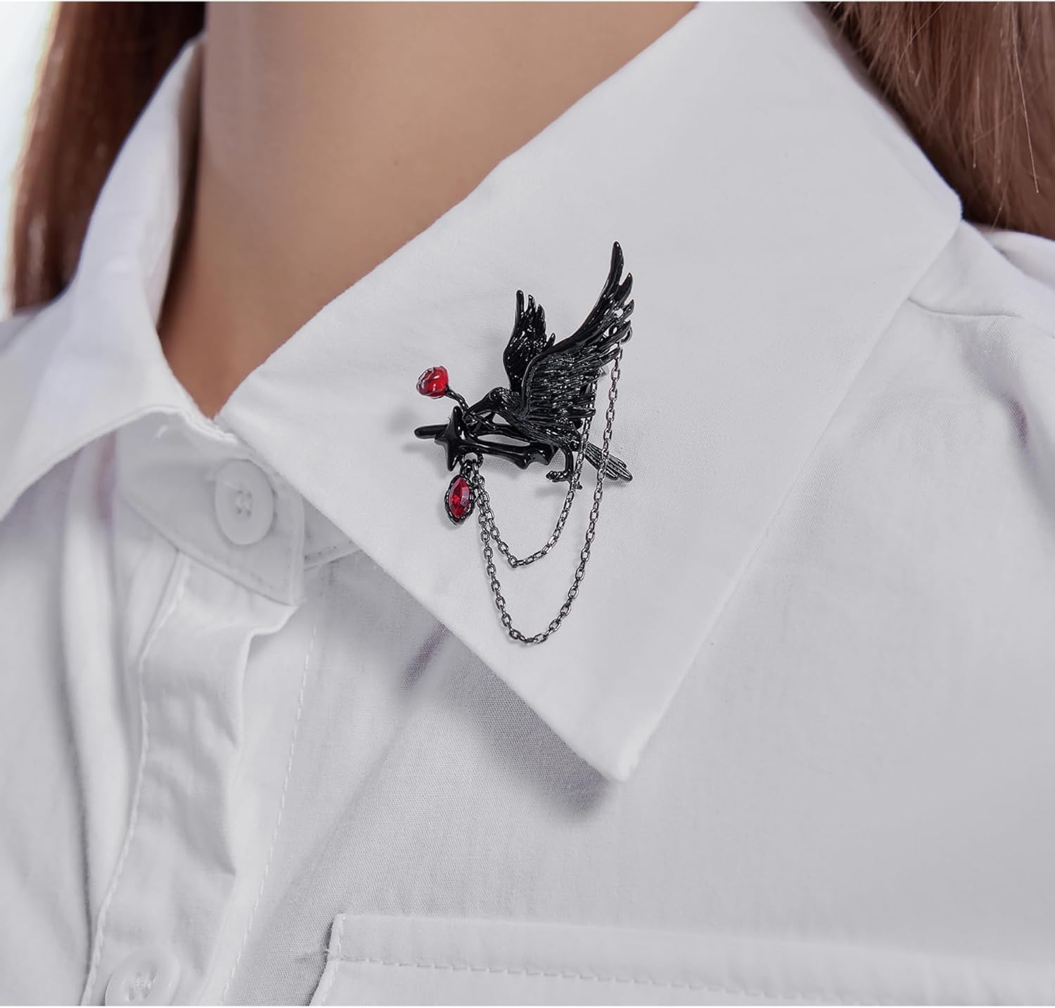 original design Hip Hop Gothic brooch Crow Lady Party gift M3362