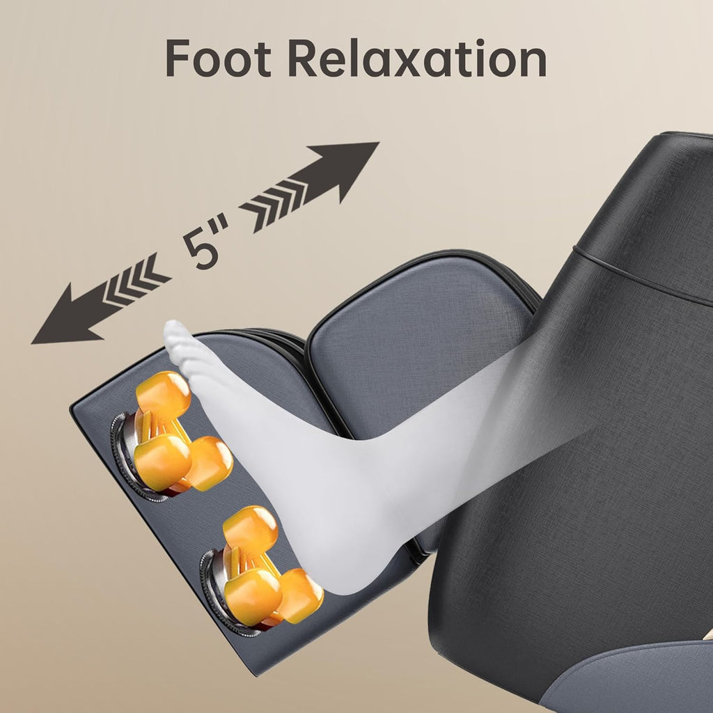 2025 Massage Chair, Full Body Zero Gravity Massage Chair with Auto Modes, 8 Fix Point Rollers, Bluetooth, Foot Massage, Heating Function, Black and Gray