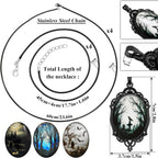 8 Pcs Gothic Necklace Goth Jewelry Witch Gifts For Women Cameo Choker Necklaces Black Stainless Steel Chains Blood Vampire Bat Crow Cross Costume Party…