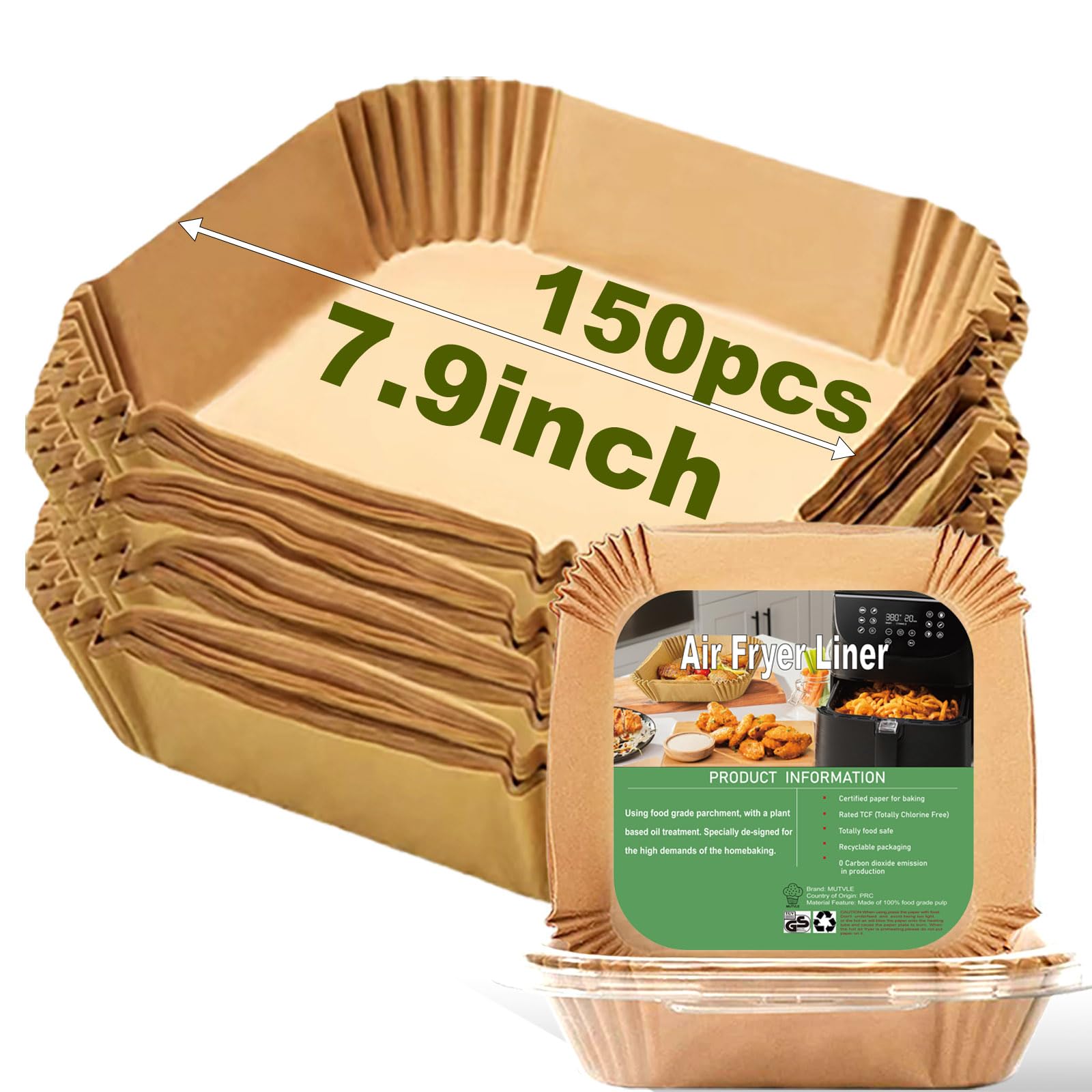 Small Air Fryer Liners for Cosori 2.1qt Air Fryer, Mini Air Fryer Liners Disposable 2 2.1 2.6 3QT, 5.5 Inch Air Fryer Liners