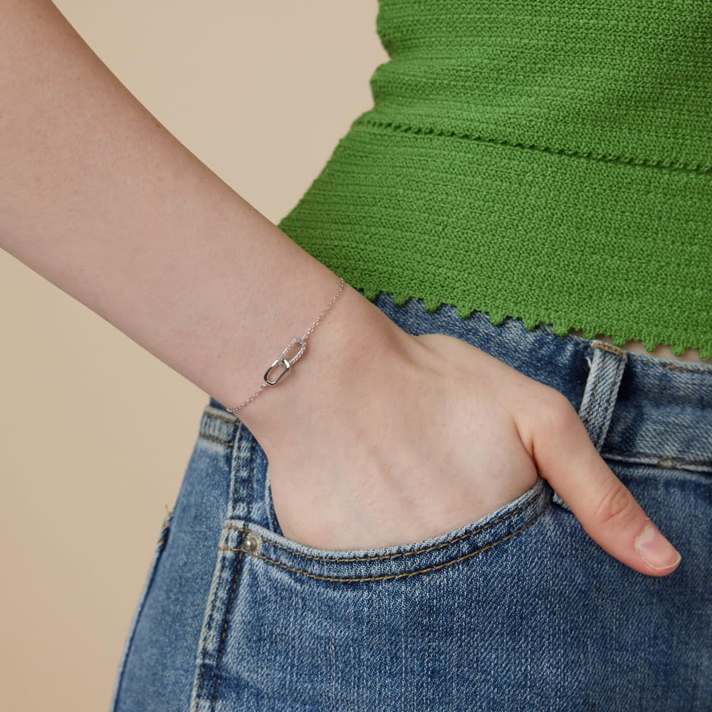 SINYARS Sterling Silver Bracelets for Women Friendship Bracelets for Bestie, Best Friend Jewelry for Birthday, Wedding