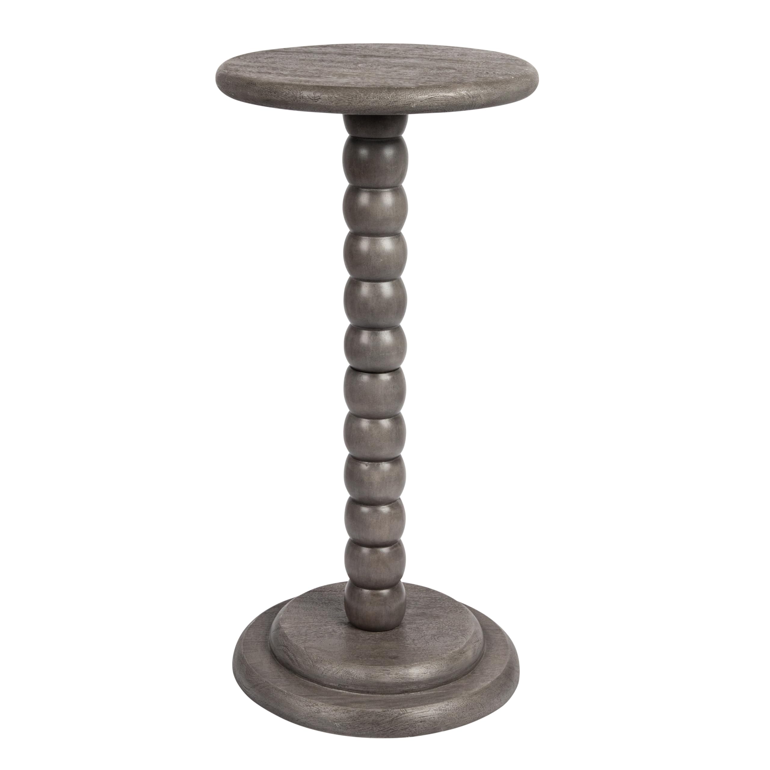 Creative Co-Op Stacked Pedestal Cocktail Side Table, Black