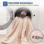 SEALY Electric Blanket Throw, Flannel Heated Blanket with 6 Heat Settings & 2-10 Hours Auto Shut Off, Fast Heating & Machine Washable for Home Office Use, 50x60 Inch, Light Grey