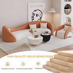 Couch Sets - Modern Curved Sectional Sofa Set with Chair, Stylish Sectional Couches with Coffee Table for Living Room, Office, Lounge, and Reception Areas (Orange Sofa-2 Sofa Chair, 78IN)