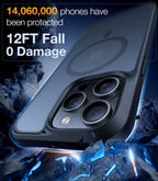 TORRAS Magnetic for iPhone 13 Pro Max Case [Military Grade Drop Tested] [Compatible with MagSafe] Translucent Hard PC Soft Slim Tough Anti-Fingerprint Case for iPhone 13 Pro Max Phone Case, Black