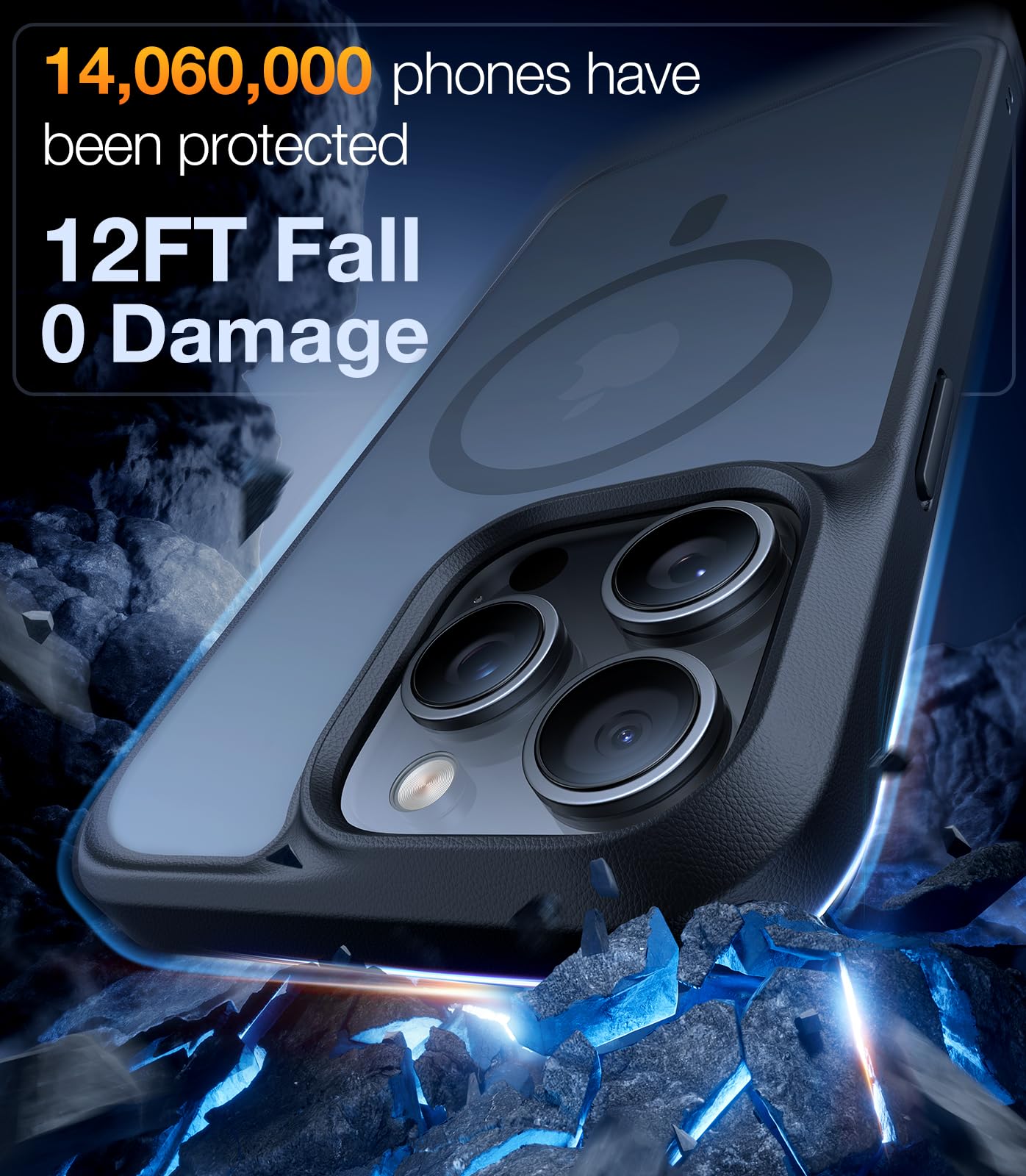 TORRAS Magnetic for iPhone 13 Pro Max Case [Military Grade Drop Tested] [Compatible with MagSafe] Translucent Hard PC Soft Slim Tough Anti-Fingerprint Case for iPhone 13 Pro Max Phone Case, Black