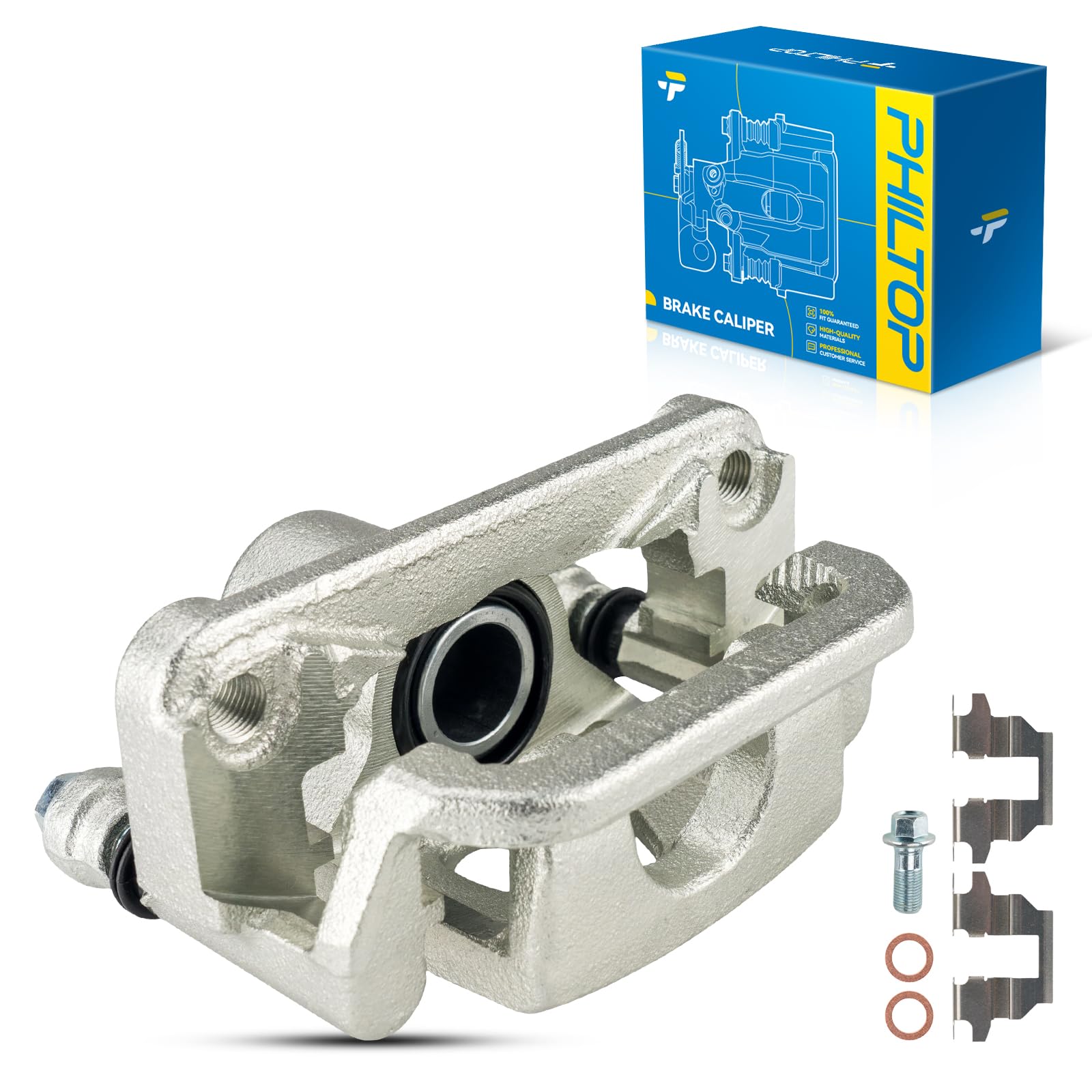 PHILTOP 18B5046 18B5047 Rear Disc Brake Caliper Assembly Fit for 2007-2017 Jeep Wrangler, 2008-2012 Jeep Liberty, 2007-2011 Dodge Nitro, 2018 Jeep Wrangler JK