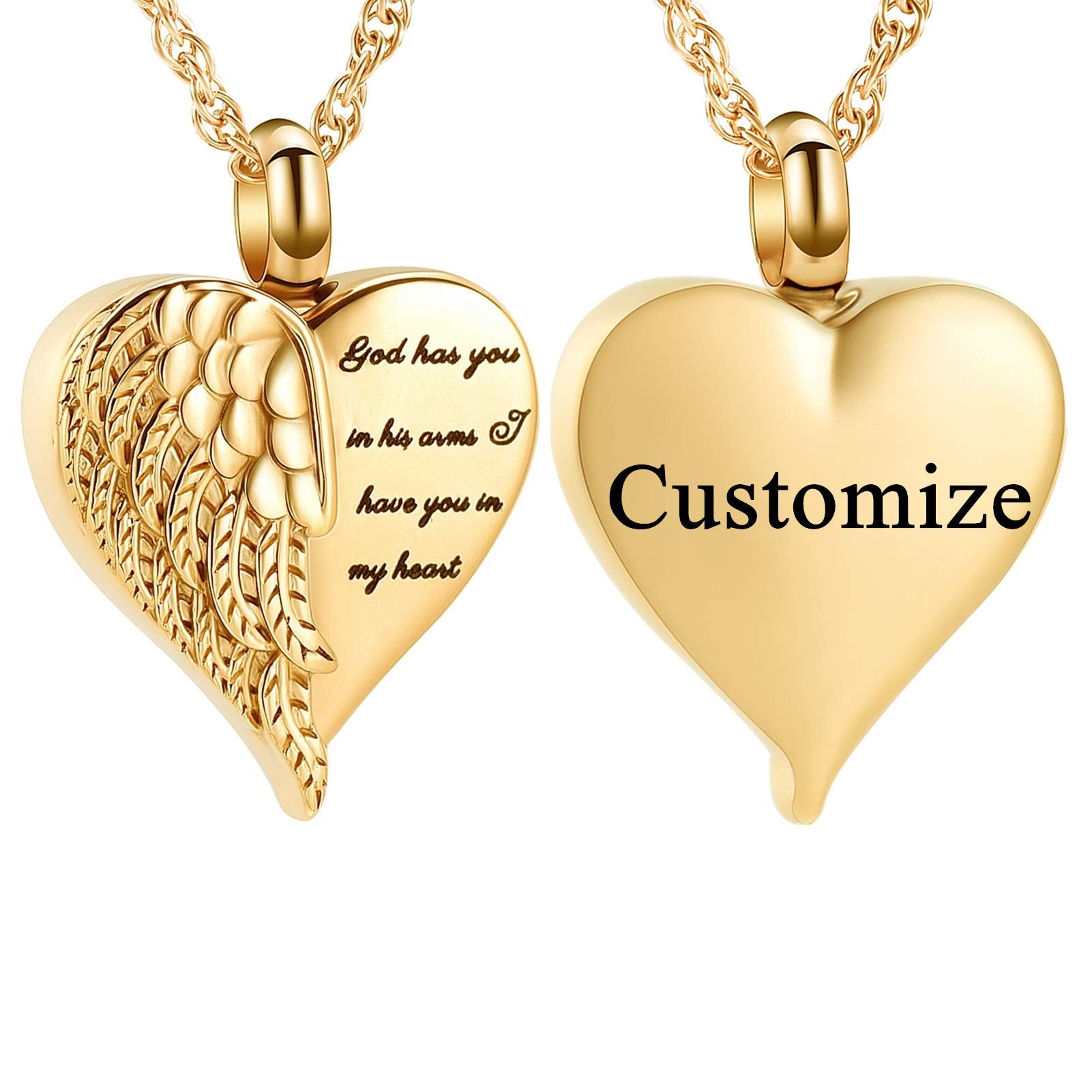 shajwo Cremation Heart Urn Necklace Ashes Jewelry for Women Men Keepsake Pendant Memorial Locket Ash Holder