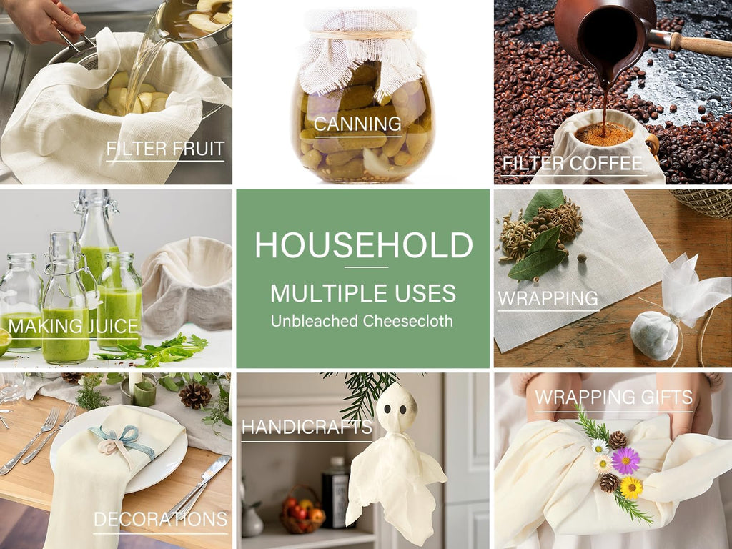 Olicity Cheese Cloths, Grade 90, 27 Sq Feet, Reusable Cheese Cloth with Closed Edges Unbleached Cotton Cheesecloth for Straining, Fine Mesh Fabric Muslin Cloth for Cooking, Rice,Sushi,Crafts - 3 Yards