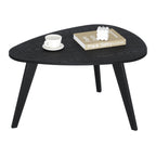 Small Oval Coffee Table,31.5" White Leaf-Shaped Center Table,Mid Century Minimalist Display Coffee Table for Living Room Small Space,Easy Assembly,White LCT50W