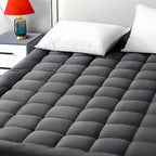 EASELAND Queen Size Mattress Pad Pillow Top Mattress Cover Quilted Fitted Mattress Protector Cotton Top Stretches up 8-21" Deep Pocket Cooling Mattress Topper (60x80 inch, White)