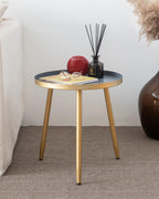 AOJEZOR Side Table: End Table for Any Room - Small Side Tables for Small Spaces All Matte Black with 3 Legged