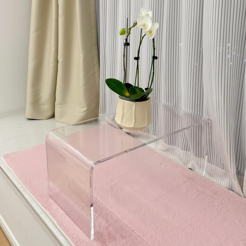 Acrylic Coffee Table for Living Room, 21in Modern Clear Coffee Table, Long End C Table for Bedroom, Dining Room, Kitchen Island, Hallway, Restaurant, Office (21.6 x 11.8 x 11.8 Inch)