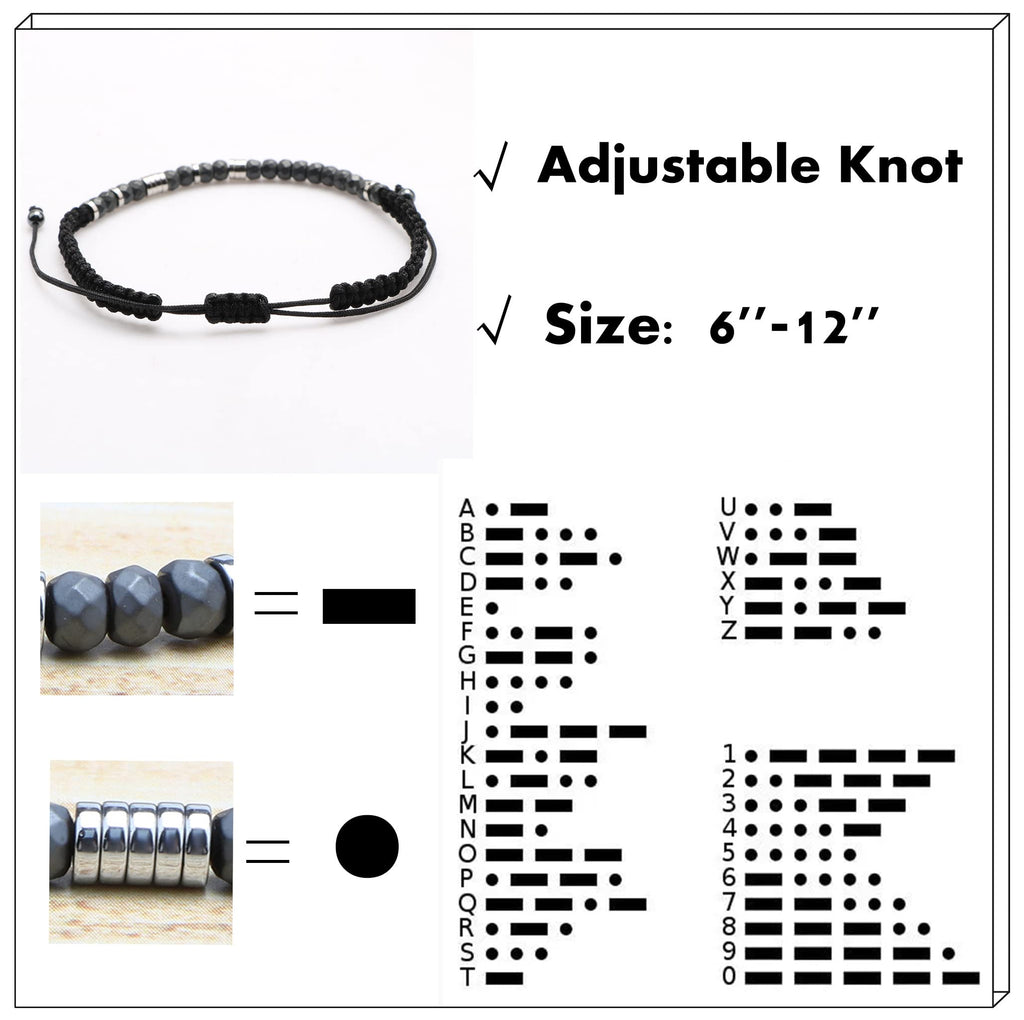 JoycuFF Tue keinem weh Inspirierende Morse-Code-Armbänder für Frauen Männer Motivations-Geburtstags-Weihnachts-Strang-Schmuck Lustig Einzigartig Weibliche Freundin Freundschaft Abschlussgeschenke