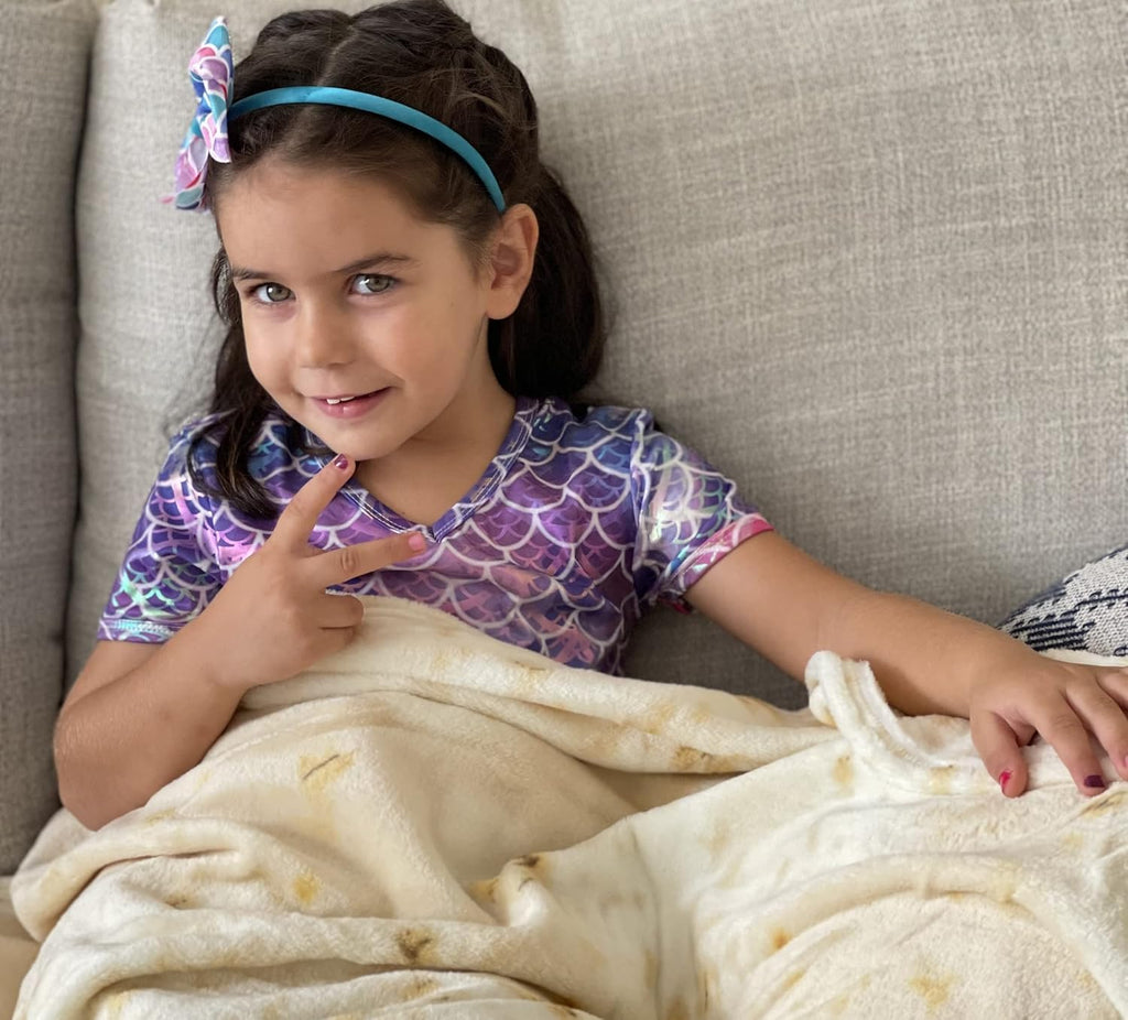 پتو پرتابی الیف ترتیلا، پتو گرد دو رو غول پیکر برای بزرگسالان و کودکان، پتو نرم و فانلی تاکو بامزه و نوآورانه برای خانواده شما (بژ، 60 اینچ)