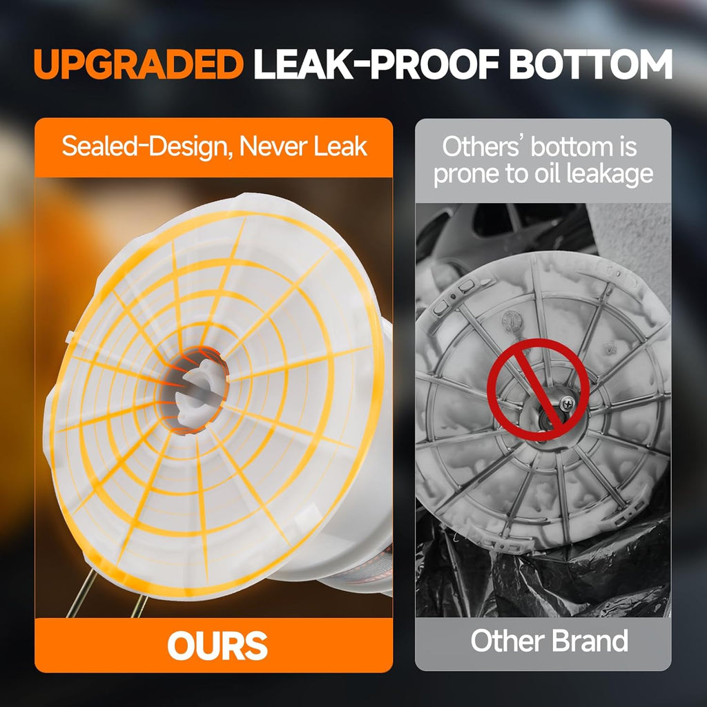 FOUR UNCLES 6.5L Oil Extractor - Pneumatic/Manual Vacumm Fluid Extractor with Pump Tank Remover & 4 Tubes for Oil Change and a Brake Bleeding Hose for Brake Fluid Change