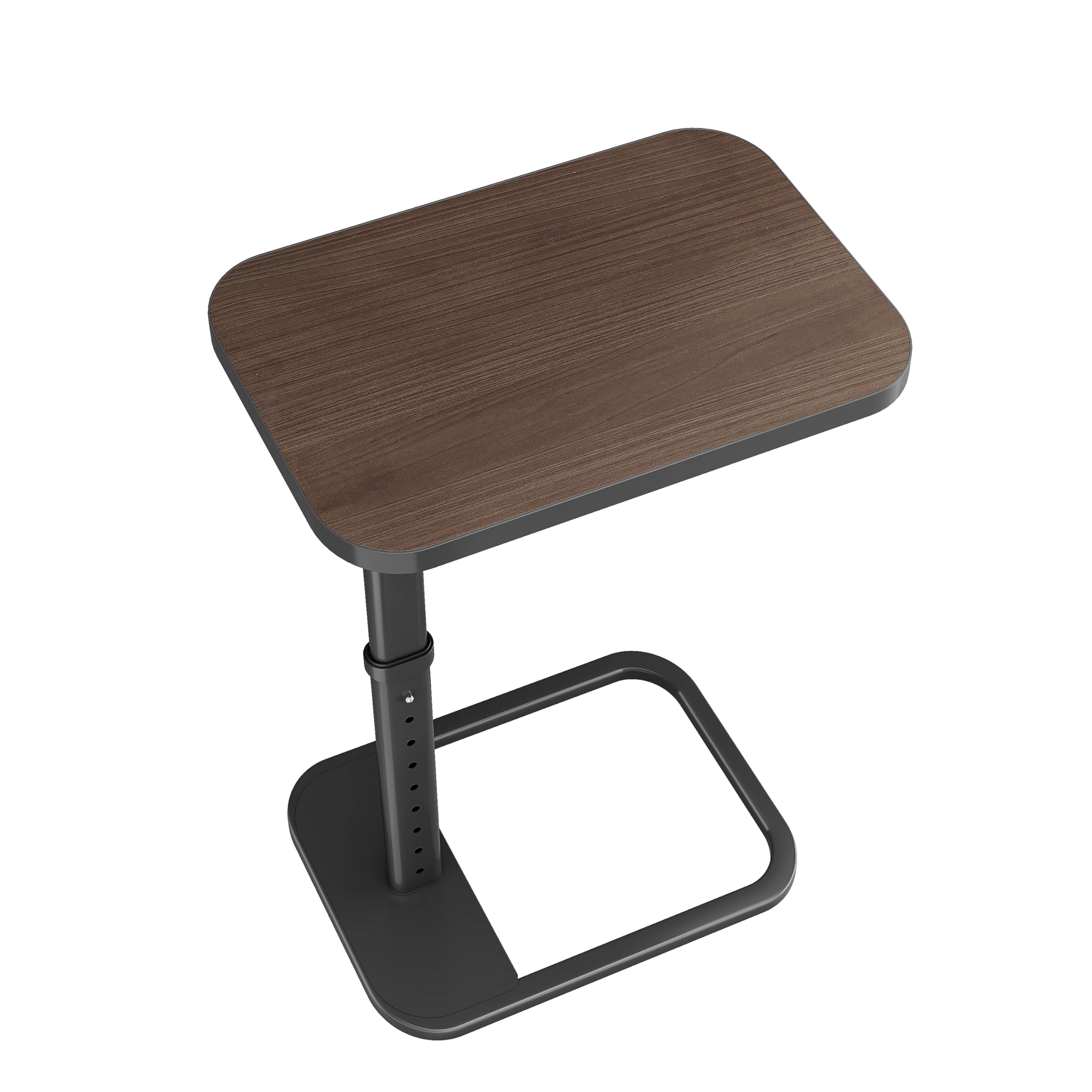 Kitstorack TV Tray Table, Adjustable Height & Flip-Top & Rounded Metal Corners, Snack Table for Couch, Sofa, Bed, Chair, Living Room, C Shaped End Side Table for Eating, Dinner or Laptop, Small Spaces