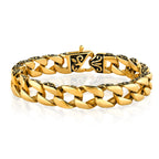 Urban Jewelry Beautiful Fleur De Lis Mens Link Bracelet 8.5 Inch, Link Chain Bracelet for Men (316L Stainless Steel Silver or 24K Gold Plated)