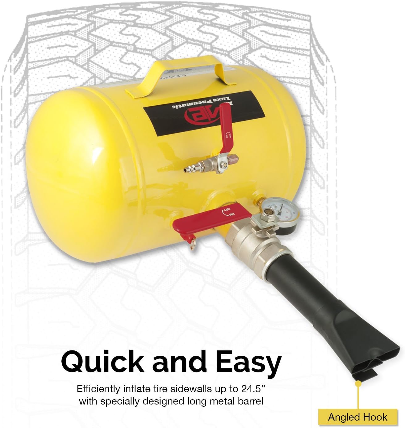 TOOLUXE 30007L Air Tire Bead Sealer, 5 Gallon Tire Bead Seater for Tires, 145 Max PSI Tire Bead Blaster, 87-116 PSI Operating Pressure Air Cannon