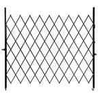 Double Folding Security Door, 5.25' H x 9.84' W Wall Mounted Scissor Gate - Iron & Aluminum Alloy Accordion Gate with 360 Rolling Barricade