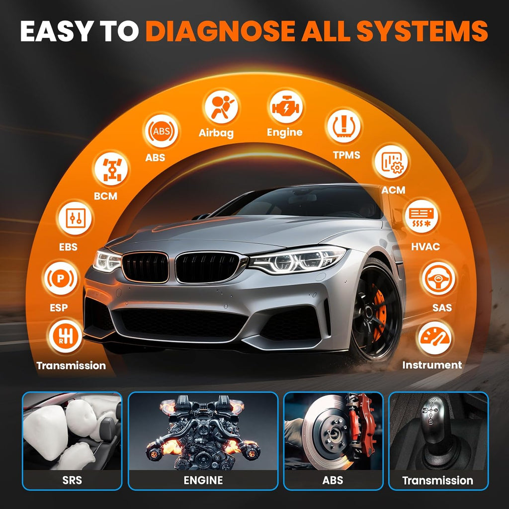 OBD2 Scanner ANCEL FX6100 Bidirectional Scan Tool, All Systems Car Diagnostic Scanner, Code Reader with Active Test,15+ Reset, Oil/EPB/BMS/ABS Bleeding/SAS/D-PF Reset, FCA&CANFD, AutoVin, Free Upgrade