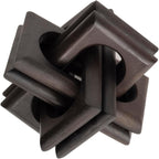 Wood Knot Entry Table for Living Room – Boho 6 Link Interlock Coffee Table, Handcrafted Mango Wood Console Shelf, Modern Farmhouse Home Decor (Black)