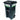 Toter 25564-R1209 Residential Heavy Duty Two Wheeled Trash Can, Blackstone, 64 Gallon