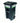 Toter 25564-R1209 Residential Heavy Duty Two Wheeled Trash Can, Blackstone, 64 Gallon