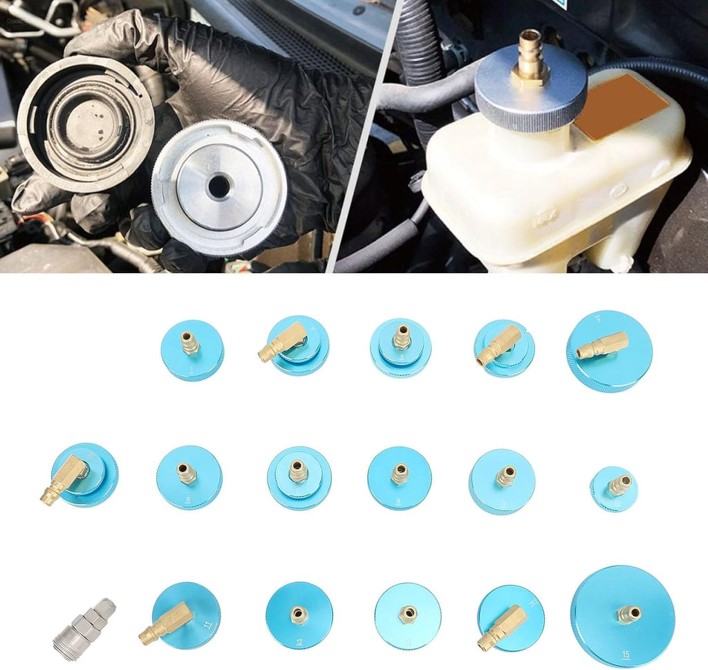 Brake Bleeder Adapter Kit, Cylinder Adapters Set for German, Japanese, Korean and European Cars, Fast Connector, Seal Design, Portable Box, Aluminium Alloy Material, Brake Fluid