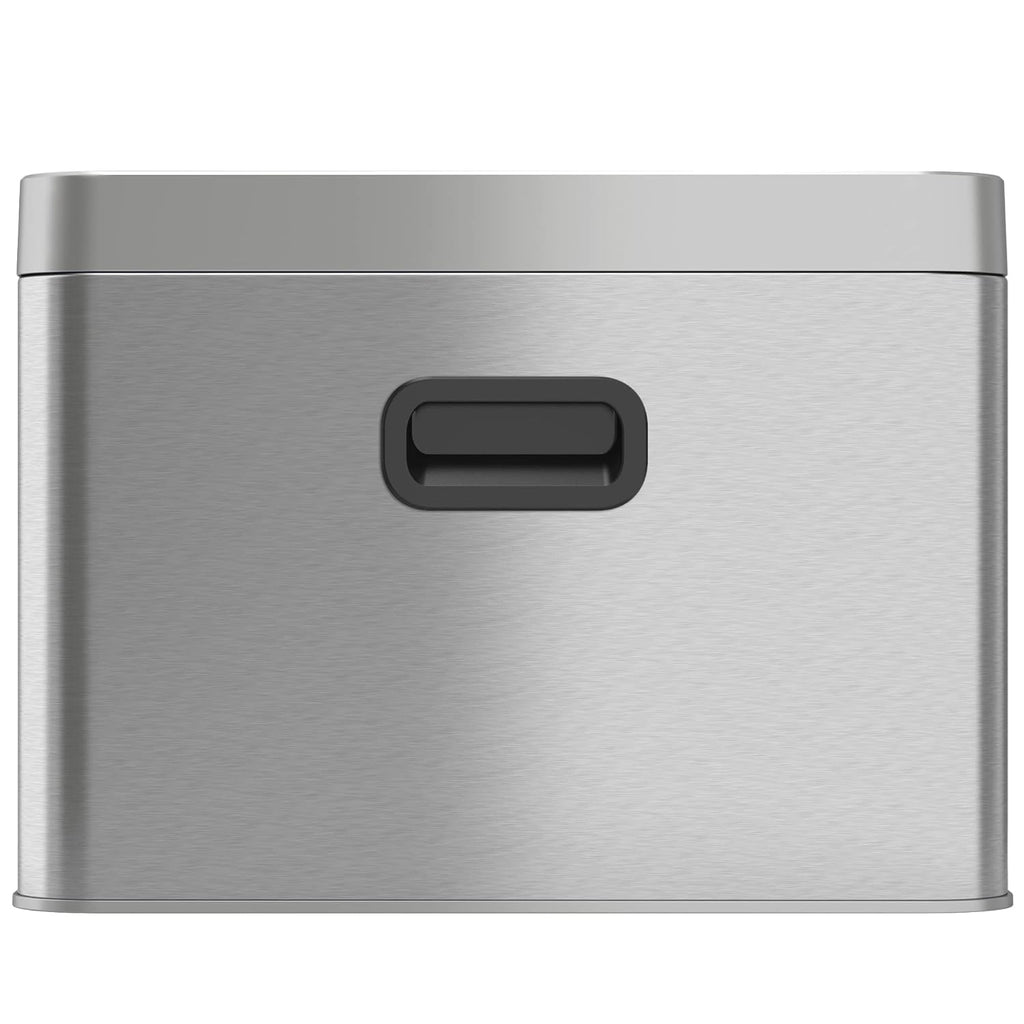 iTouchless 5.3 Gallon Open Top Trash Can & Recycle Bin Dual Compartment Combo, includes Decals, 20 Liter, Stainless Steel, Removable Buckets, For Kitchen, Office, Bedroom