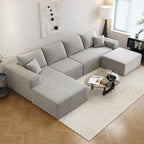 107.5" Cloud Sectional Couch with L-Shape Chaise,Modern Modular Sofa with Deep Seat, Upholstered Couches for Living Room Bedroom Apartments,No Assembly Required, (Black,Right Facing Chaise)