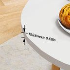 Mango Coffee Table Low Table with 4 Solid Wood Sturdy Legs, Floor Table Desk for Sitting on The Floor, Storage and Living Room Furniture (White)