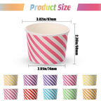 500 Pcs Paper Ice Cream Cups, 8 oz Disposable Dessert Sundae Bowls Frozen Yogurt Twill Snack Soup Hot Cold Food Paper Cups for New Year, Birthday, Wedding, Baby Shower, Party Supplies, Multicolor