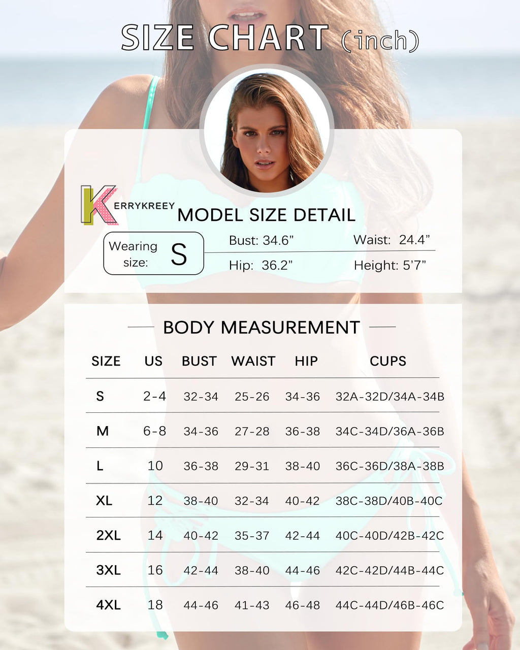 KerryKreey Costumi da bagno con ferretto per donna Set bikini push up taglio alto due pezzi con pizzo e laccetti laterali sexy