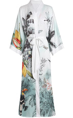 Aensso Long Soft Lightweight Silky Kimonos Robes for Women, Luxury Japanese Floral Womens Kimono Robe
