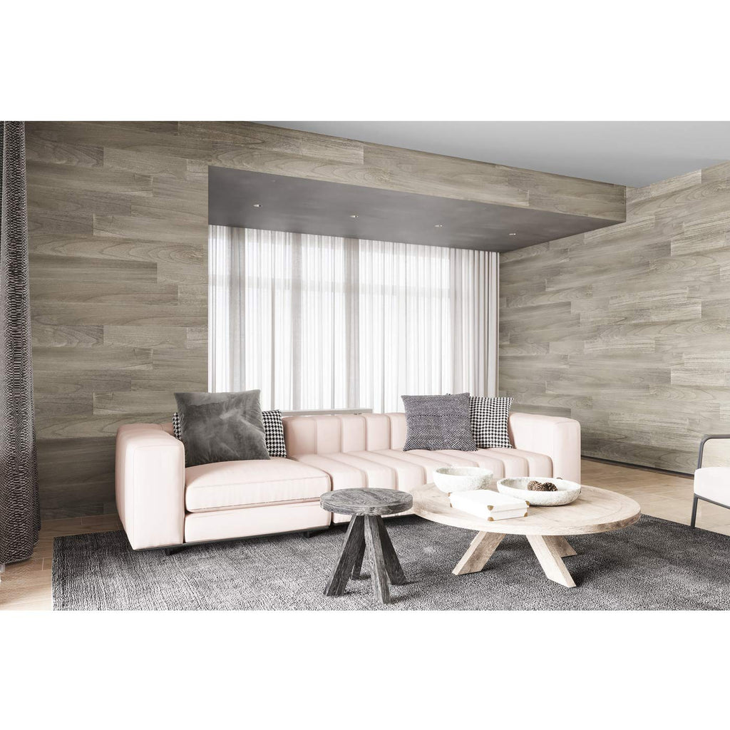 Art3d Self-Adhesive Weathered Barn Wood Wall Planks in Stone Gray for Living Room, Bedroom(16 Sq Ft)