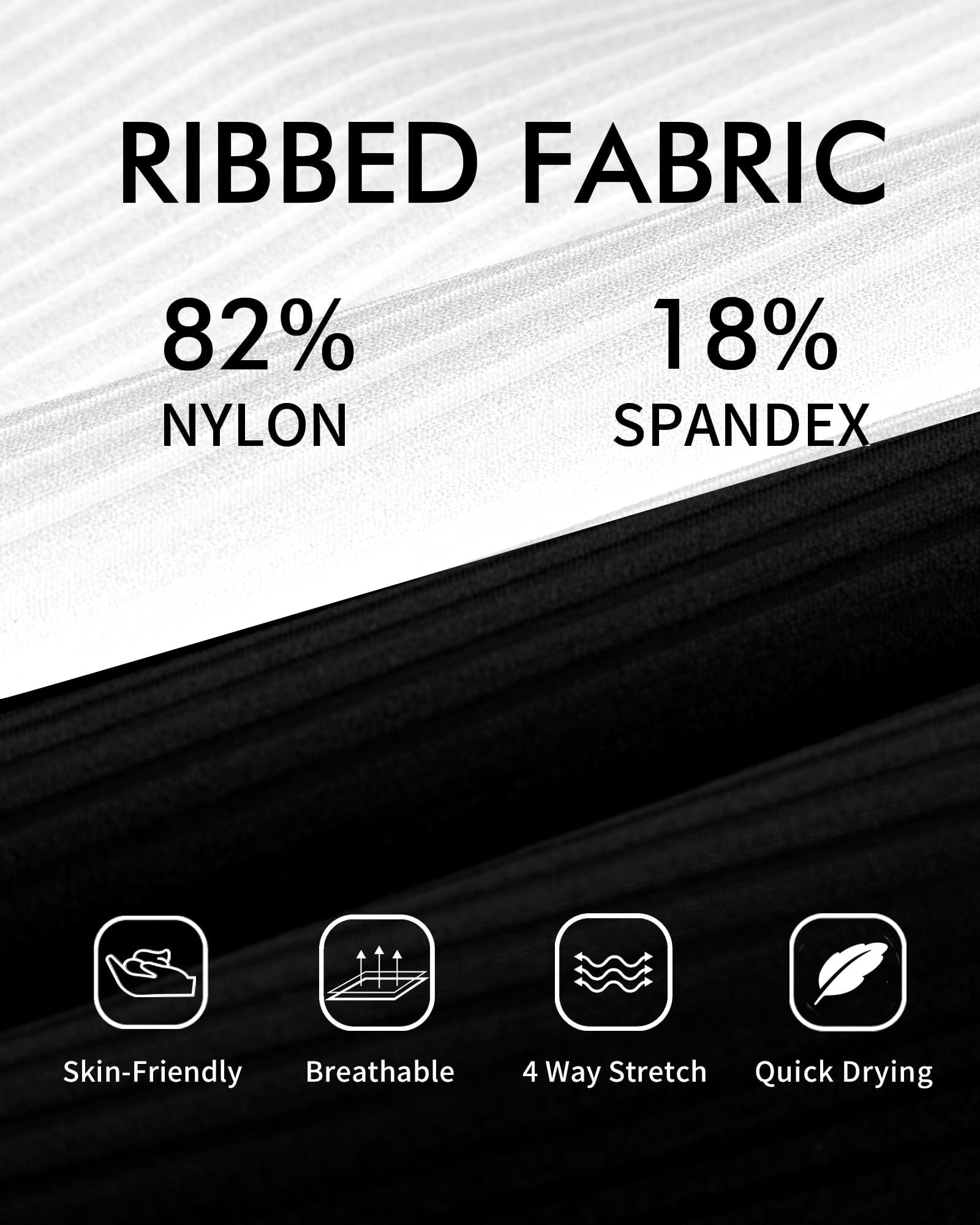 Trajes de baño de una pieza acanalados ACHREPLA para mujer, sexy con espalda cruzada, control de abdomen, traje de baño con doble tirante, negro y blanco