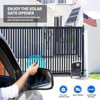 TOPENS DKC1100S Solar Sliding Gate Opener Chain Drive Automatic Gate Motor for Heavy Driveway Slide Gates Up to 2600 Pounds, Electric Gate Operator Battery Powered with Solar Panel Remote Control Kit