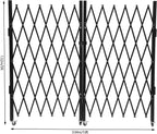 Double Folding Security Door, 5.25' H x 9.84' W Wall Mounted Scissor Gate - Iron & Aluminum Alloy Accordion Gate with 360 Rolling Barricade