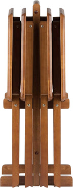 Winsome Dylan Snack Table Set with Stand, Oversized, for Living room, 26", Teak, Set of 4 Tables