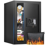 2.5 Cuft brandsikker boks, pengeskab til hjemmet med brandsikker vandtæt taske, tyverisikring digital sikkerhedsboks med smart alarmsystem, aftagelig hylde, mute-funktion, personlig pengeskab til pengesmykker